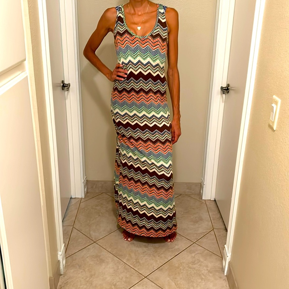 Zigzag, multicolored maxi dress